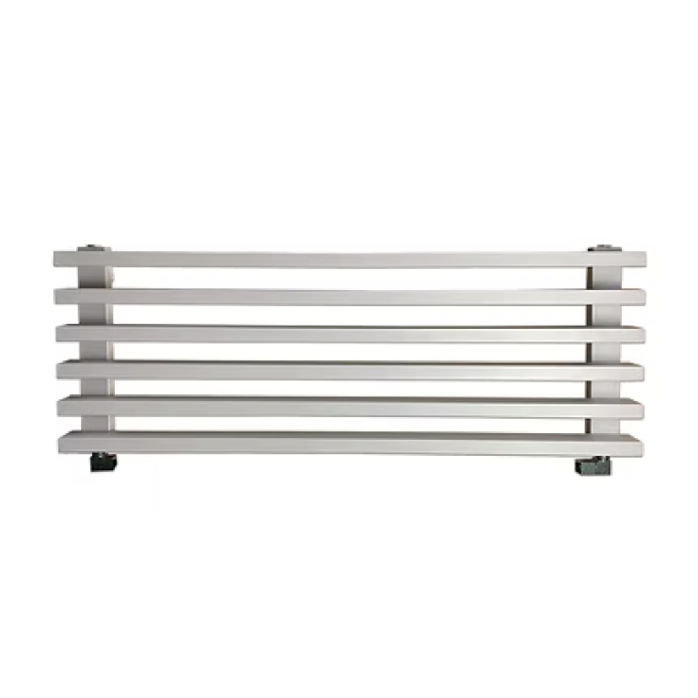 Product cut out image of the Radox Saber 450mm x 1200mm Grey Metallic Horizontal Electric Towel Rail